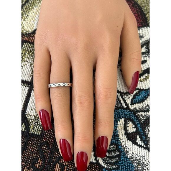 Retired James Avery Anchor Band Ring - Picture 3 of 4